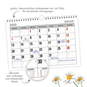 Trötsch Monatsterminer Monatsterminkalender 2025 mit Wire-O-Bindung