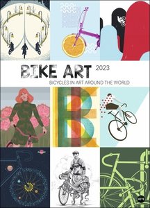 Bike Art Edition Kalender 2023. Großformatigen Editionskalender mit 12 kunstvoll illustrierten Fahrrädern. Wandkalender 2023 XXL. 49x68 cm. Hochformat.