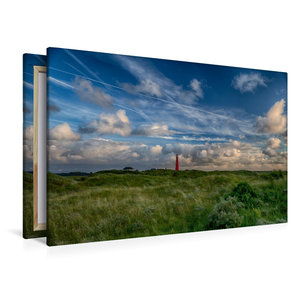 Premium Textil-Leinwand 120 cm x 80 cm quer Leuchtturm auf Schiermonnikoog (Niederlande)