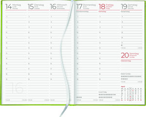 Wochenbuch grün 2025 - Bürokalender 14,6x21 cm - 1 Woche auf 2 Seiten - 128 Seiten - mit Eckperforation - Notizbuch - Blauer Engel - 766-0713