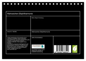 Wahrzeichen Elbphilharmonie (Tischkalender 2024 DIN A5 quer), CALVENDO Monatskalender