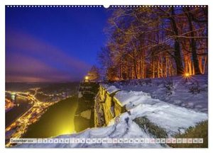 Die Festung Königstein im Wandel der Jahreszeiten (hochwertiger Premium Wandkalender 2024 DIN A2 quer), Kunstdruck in Hochglanz