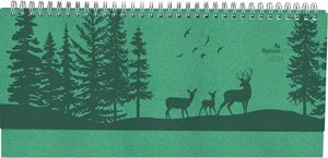 Tisch-Querkalender Nature Line Forest 2024 - Tisch-Kalender - Büro-Kalender quer 29,7x13,5 cm - 1 Woche 2 Seiten - Umwelt-Kalender - mit Hardcover