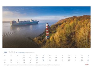 Hamburg Panorama Postkartenkalender 2026