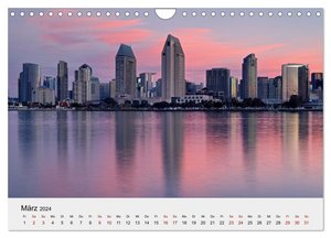 Kalifornien - Küsten und Wüsten, Städte und Berge (Wandkalender 2024 DIN A4 quer), CALVENDO Monatskalender