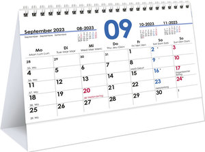 Monats-Aufstellkalender 2023 - 20x15 cm - 1 Monat auf 1 Seite - 4-sprachiges Kalendarium - inkl. Jahresübersicht - Monatsplaner - 985-0000