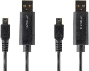 STREAM Play & Charge Cable Set - Ladekabel für PS3, schwarz