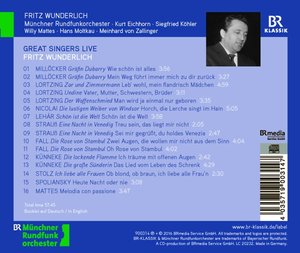 Fritz Wunderlich - Oper, Operette, Film (Unveröffentlichte Rundfunkaufnahmen)