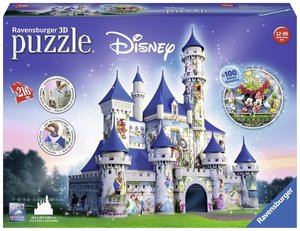 Ravensburger 3D Puzzle 12587 - Disney Schloss - wunderschön gestaletes Disney Schloss mit vielen Charakteren als 3D Modell für alle Disney und Puzzle Fans ab 10 Jahren