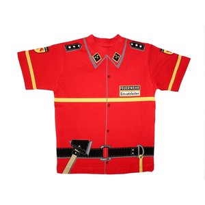 Kids Shirt Kinder Feuerwehr T-Shirt rot Uniform - Gr. 116