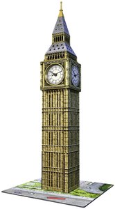 Ravensburger 3D Puzzle 12586 - Big Ben mit Uhr - Das weltbekannte Wahrzeichen aus London - Elizabeth Tower als 3D Modell mit echter Uhr zum selber Puzzeln ab 8 Jahren