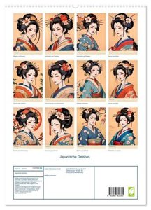 Japanische Geishas (hochwertiger Premium Wandkalender 2025 DIN A2 hoch), Kunstdruck in Hochglanz