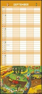 Ali Mitgutsch Familienkalender 2023 – Wandkalender – Familienplaner mit 5 Spalten – Format 22 x 49,5 cm