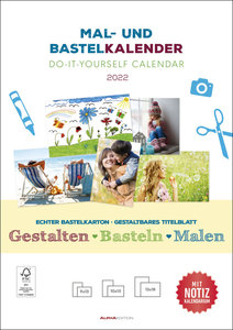 Mal- und Bastelkalender 2022 mit Platz für Notizen - weiß - Do it yourself calendar A4 - datiert - Foto-Kalender - Alpha Edition