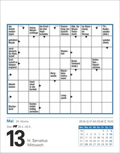 Kreuzworträtsel Tagesabreißkalender 2026