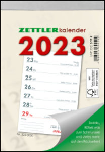 Wochenabreißkalender 2023 - 10,5x14,6 cm - 1 Woche auf 1 Seite - mit Sudokus, Rezepten, Rätseln uvm. auf den Rückseiten - Bürokalender 325-0000