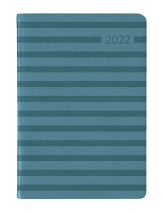 Ladytimer Mini Deluxe Turquoise 2022 - Taschen-Kalender 8x11,5 cm - Tucson Einband - Motivprägung Wellen - Weekly - 144 Seiten - Alpha Edition