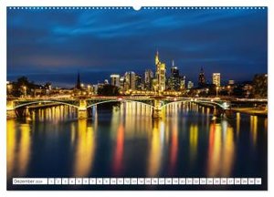 Frankfurt am Main - at night (Wandkalender 2024 DIN A2 quer), CALVENDO Monatskalender