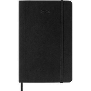Moleskine 12 Monate Monats Notizkalender 2024, Pocket/A6, Schwarz