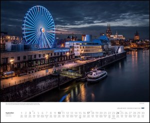 Köln bei Nacht 2023 – Wandkalender 52 x 42,5 cm – Spiralbindung