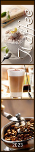 Küchenplaner Kaffee 2023 - Streifen-Kalender 11,3x49x5 cm - Kaffeekalender - mit leckeren Rezepten - Wandplaner - Küchenkalender - Alpha Edition