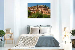 Premium Textil-Leinwand 120 cm x 80 cm quer Roussillon ? die Ockerstadt der Provence