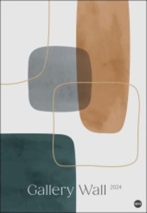 Gallery Wall Posterkalender 2024. Einzigartiger Wandkalender mit 12 modernen und minimalistischen Kunstwerken. Großer Kalender 2024 mit dekorativer Poster-Kunst in zeitgenössischem Design. 37 x 54 cm