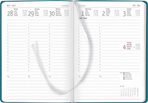 Zettler - Wochenplaner Tucson 2025 türkis, 15x21cm, Taschenkalender mit 128 Seiten mit 1 Woche auf 2 Seiten, Adressteil, Notizbereich, Monatsübersicht, Mondphasen und internationales Kalendarium