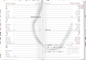 Minitimer Style Blätter 2024 - Taschen-Kalender A6 - Weekly - 192 Seiten - Notiz-Buch - mit Info- und Adressteil - Alpha Edition