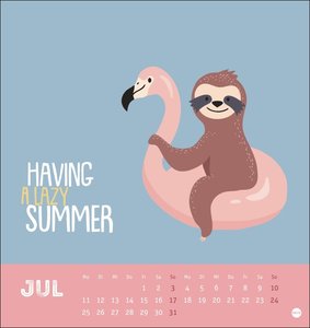 Faultier Postkartenkalender 2022
