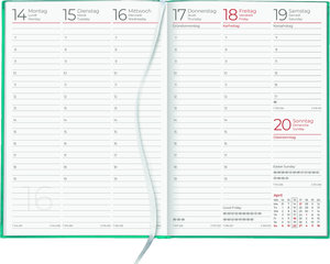 Wochenbuch türkis 2025 - Bürokalender 14,6x21 cm - 1 Woche auf 2 Seiten - 128 Seiten - mit Eckperforation - Notizbuch - Blauer Engel - 766-0717