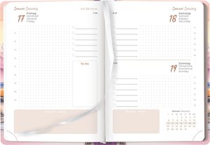 Daily Journal Style Aquarelle 2025 - Taschen-Kalender A6 - Day By Day - 352 Seiten - Notiz-Buch - Alpha Edition