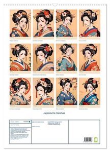 Japanische Geishas (Wandkalender 2025 DIN A2 hoch), CALVENDO Monatskalender