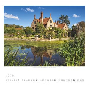 Englische Parks & Cottages Kalender 2024. Wandkalender mit 12 romantischen Fotos für Liebhaber englischer Gärten. Farbenprächtiger Bildkalender für die Wand. Fotokalender im Format 48 x 46cm