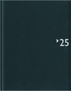 Wochenbuch anthrazit 2025 - Bürokalender 21x26,5 cm - 1 Woche auf 2 Seiten - 128 Seiten - mit Fadensiegelung - Leinenoptik - Notizbuch - 732-2621