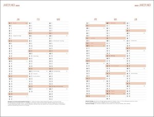 Mama AG Familienplaner-Buch A5 2023. Roter Terminkalender mit 5 Spalten, Registerblätter und Schulferien. Buchkalender für die Familie. Familienkalender 2023