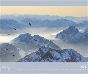 Alpen im Licht Kalender 2024. Reise-Kalender mit 12 atemberaubenden Fotografien der Alpen. Großer Foto-Wandkalender 2024 XL. 55x46 cm. Querformat.