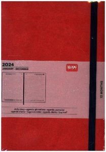 Tageskalender Large - 2024 - Large Daily Diary - 12M - Red