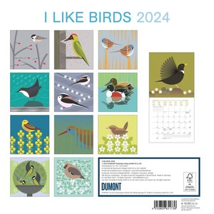 I Like Birds 2024 - Broschürenkalender - Illustriert von Stuart Cox - internationales Kalendarium - Format 30 x 30 cm