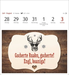 Bairische Sprüche - Do legst di nieda! Postkartenkalender 2025 - 53 deftige Sprüche auf Bairisch
