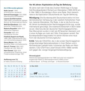 Chronik Tagesabreißkalender 2025 - Kulturkalender - Personen, Ereignisse, Schauplätze