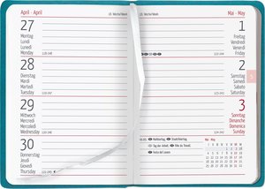 Taschenkalender Buch Tucson türkis 2023 - Büro-Kalender - 8x11,5 cm - 1 Woche 2 Seiten - 144 Seiten - Notiz-Heft - Alpha Edition