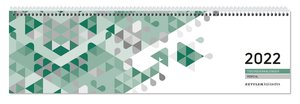 Tischquerkalender Perfo XL grün 2022 - 36,2x10,6 cm - 1 Woche auf 2 Seiten - Stundeneinteilung 7 - 20 Uhr - jeder Tag einzeln abtrennbar - 136-0013