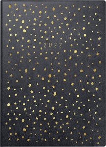Wochenkalender Confetti Modell Technik S, 2022, Kunstleder-Einband Trend schwarz