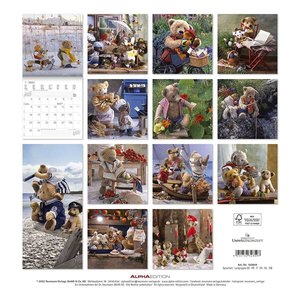 Teddy 2023 - Broschürenkalender 30x30 cm (30x60 geöffnet) - Kalender mit Platz für Notizen - Bildkalender - Wandkalender - mit herausnehmbarem Poster