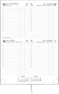 Tagevormerkbuch Leinen anthrazit 2025 - farbig sortiertes Bundle - 2T/1S - 10,4x29,6  - Büro-Kalender - 801-0021-1