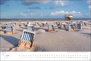 Nordsee Globetrotter Kalender 2024. Ein großer Fotokalender mit tollen Strandaufnahmen. Perfekter Wandkalender, um ein bisschen Urlaubsfeeling nach Hause zu bringen.