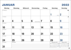 Büro Monatsplaner Kalender 2022