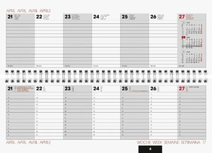 Wochenkalender, Tischkalender, 2024, Modell 772, Naturkarton, hanf