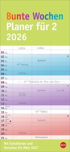 Bunte Wochen Planer für 2 2026